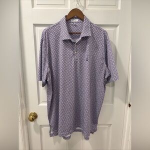 Peter Millar Men’s Pina Skullada Summer Comfort Polo Size XL Country Club Logo